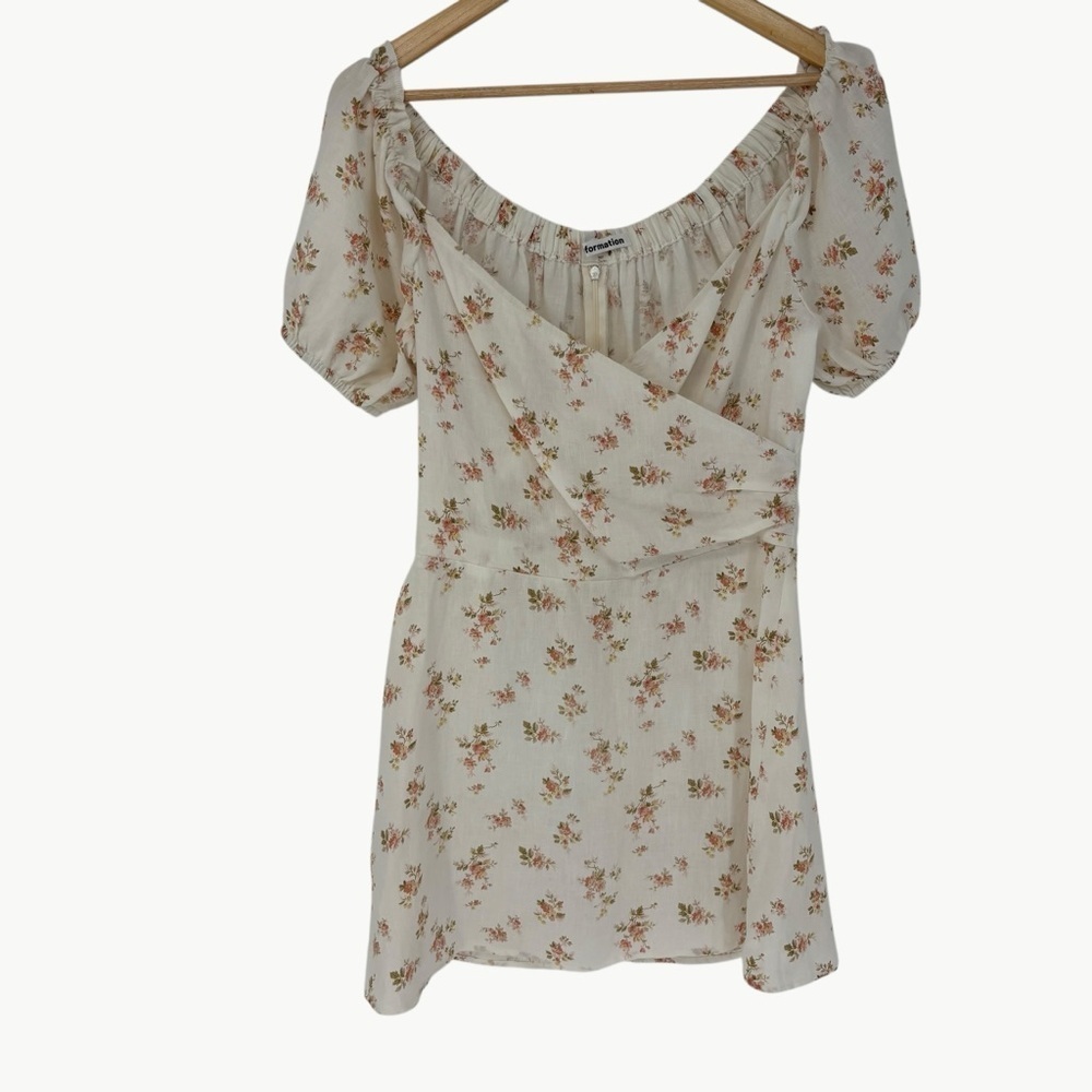 Reformation Pink Floral Off-Shoulder Mini Dress - Picture 2 of 9